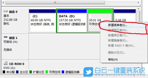 Win7,重裝系統,分區教程,硬盤分區步驟