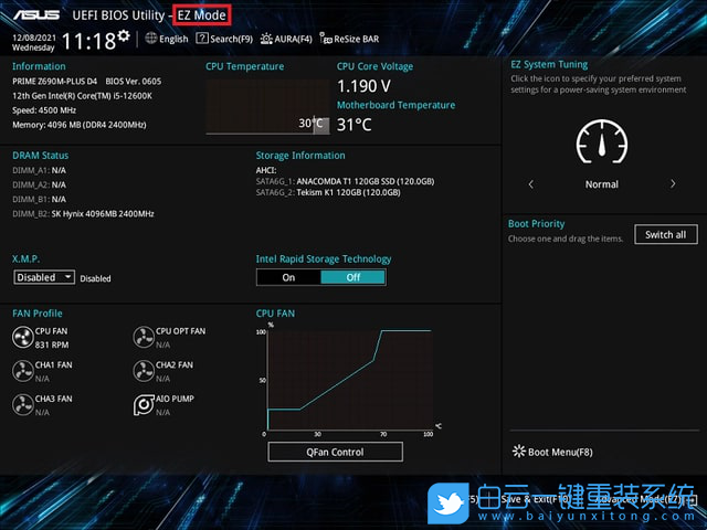 華碩主板,Z690主板,RAID,BIOS步驟